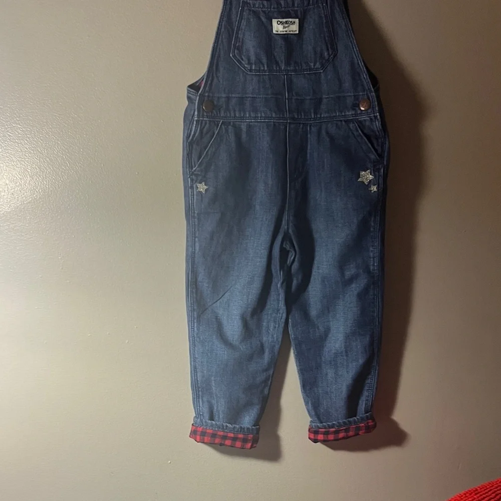 OshKosh B'gosh Dark Blue Denim Overalls with Star Patches